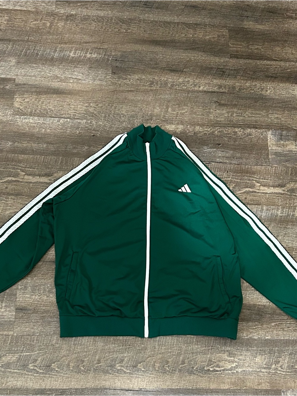 adidas emerald  Green track jacket with White lace stripes XL